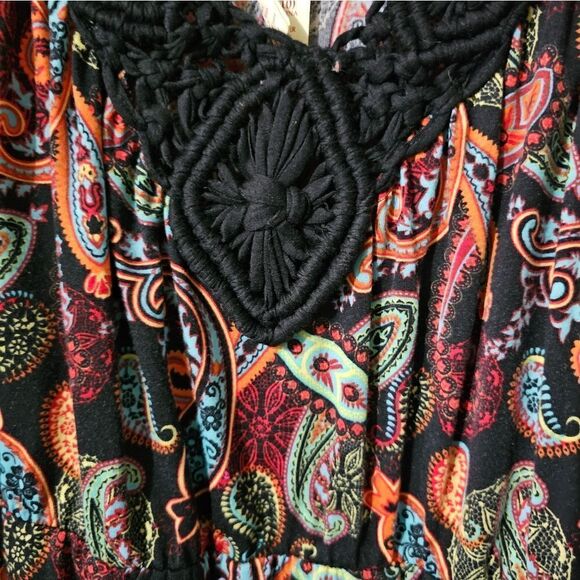 Faded Glory strappy dress women's medium multicolored paisley pre-owned - Picture 3 of 5